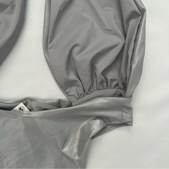 Urban Outfitters Out From Under Marina Metallic Silver One Piece Swimsuit S NWT - Picture 16 of 16